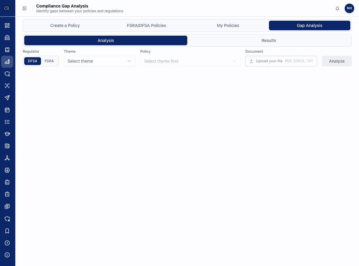Upload your policy. AI finds what is missing. - primary